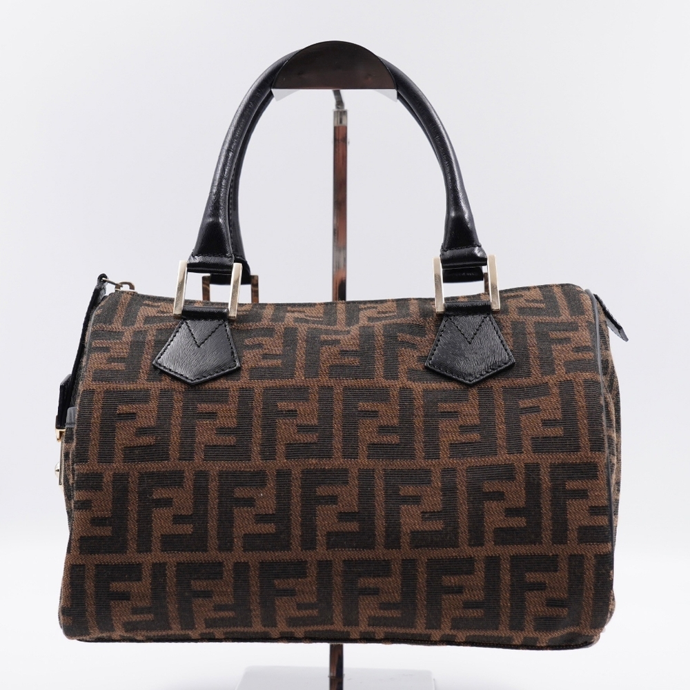 FENDI Zucca Cuoio Lucido Chef Boston Tobacco Moro Free Labubu With Purchase!